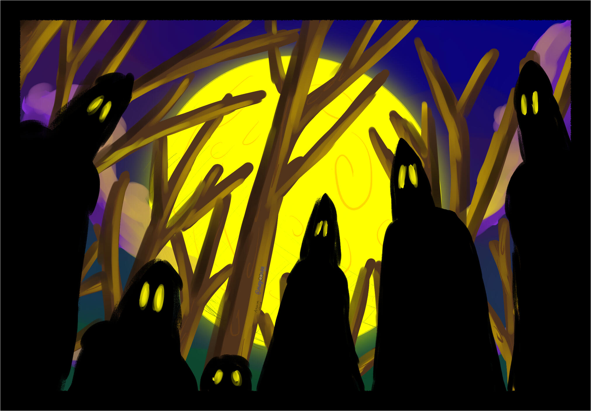 shadows leering.